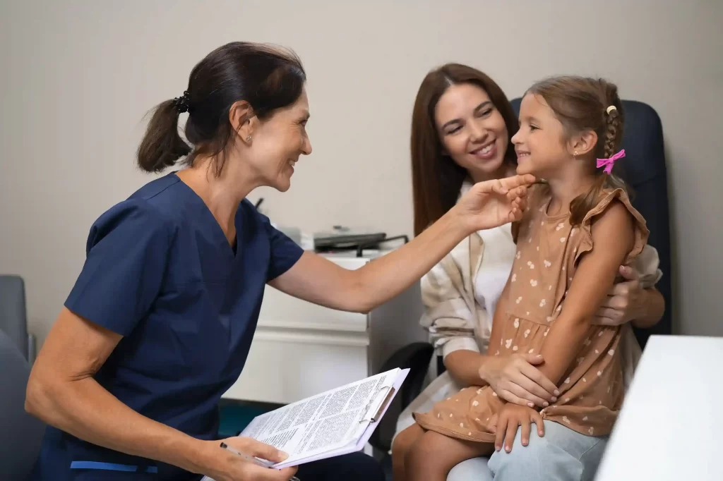 Child dental appointment with a doctor